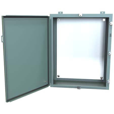 N4 Wallmount Enclosure With Panel, 30 X 24 X 10, Steel/Gray
